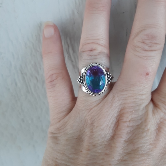 New Bi-Color Tourmaline 925 Silver Ring. - Picture 6 of 9
